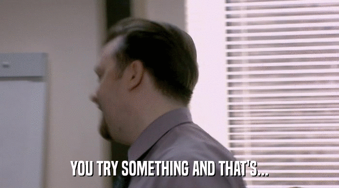 YOU TRY SOMETHING AND THAT'S...  