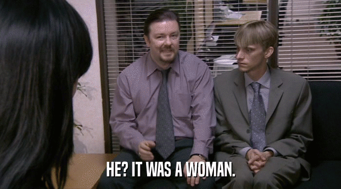 HE? IT WAS A WOMAN.  
