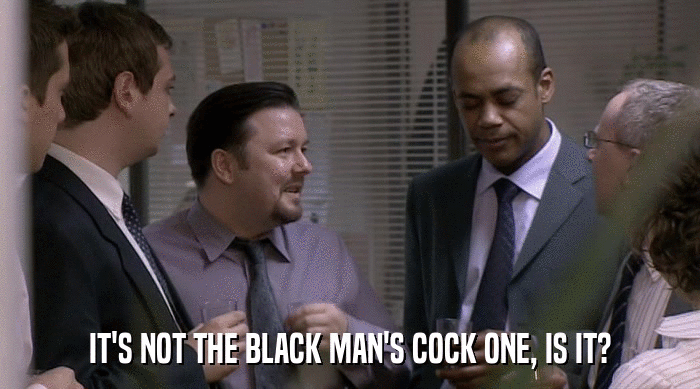 IT'S NOT THE BLACK MAN'S COCK ONE, IS IT?  