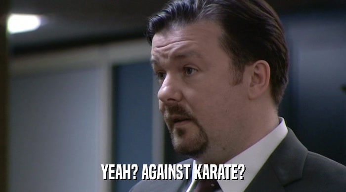 YEAH? AGAINST KARATE?  