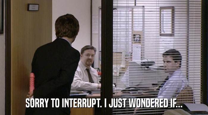 SORRY TO INTERRUPT. I JUST WONDERED IF...  