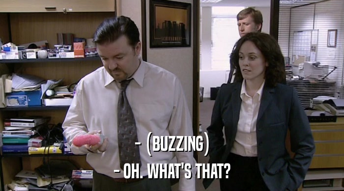 - (BUZZING) - OH. WHAT'S THAT? 