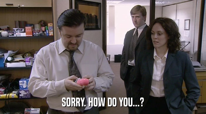 SORRY. HOW DO YOU...?  