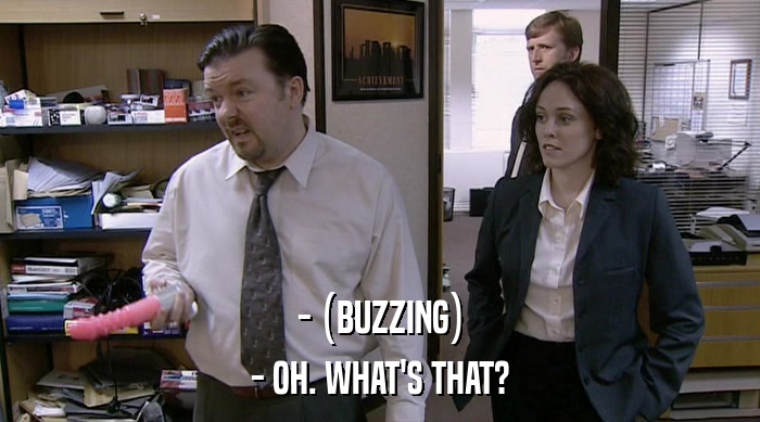 - (BUZZING) - OH. WHAT'S THAT? 