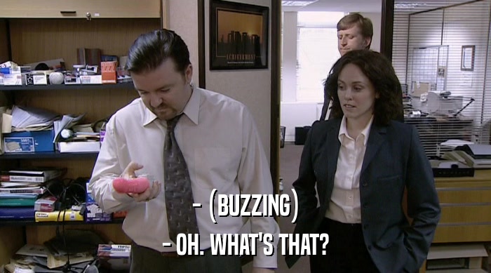 - (BUZZING) - OH. WHAT'S THAT? 
