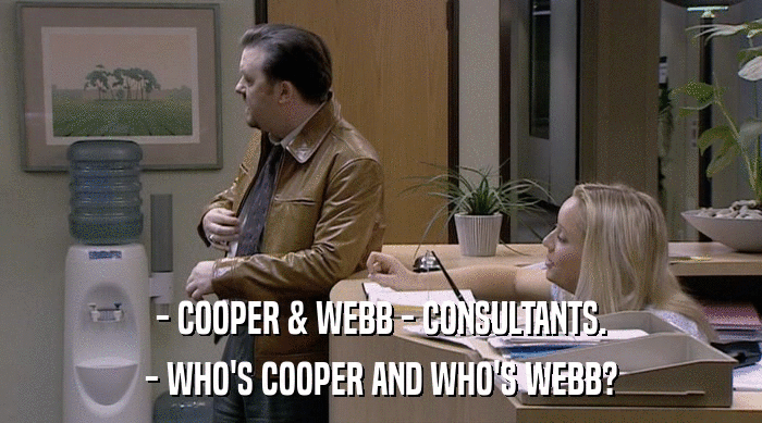 - COOPER & WEBB - CONSULTANTS. - WHO'S COOPER AND WHO'S WEBB? 