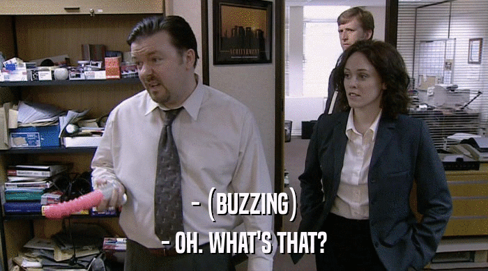 - (BUZZING) - OH. WHAT'S THAT? 