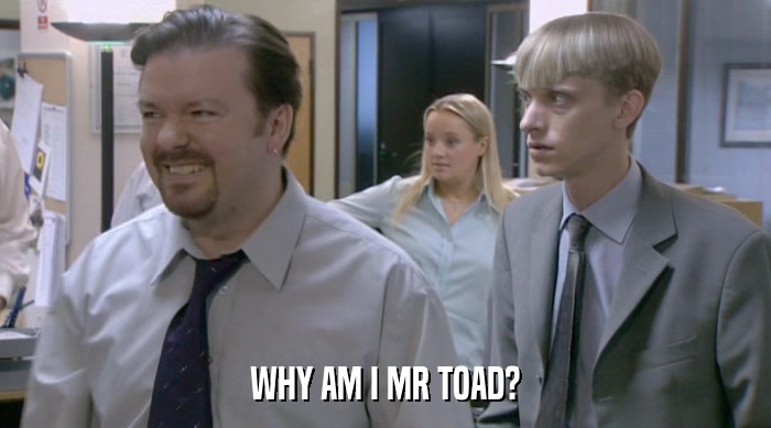 WHY AM I MR TOAD?  