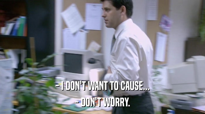 - I DON'T WANT TO CAUSE... - DON'T WORRY. 