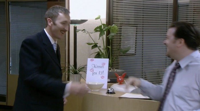 KISSES FOR A QUID. IT'S A GOOD CAUSE. DO YOU MIND KISSING ME ON THE NOSE? 