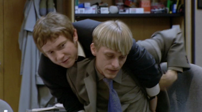 - IT FEELS GOOD, THOUGH. - GET OFF! I HOPE YOU'RE GETTING ALL THIS. 