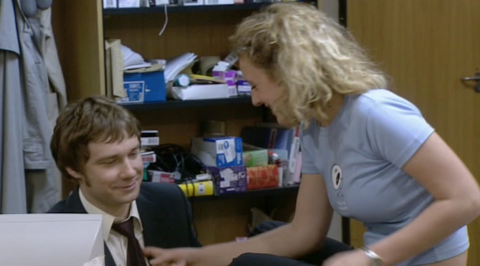 - YOU'D BETTER GET OFF THE TABLE. - HE'S EMBARRASSED BY HIS GIRLFRIEND! 