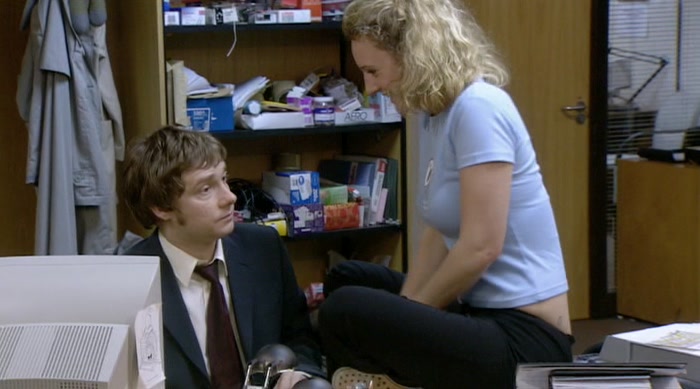 EXCUSE ME. DESK PROCEDURES. CHAIRS ARE FOR SITTING ON. 