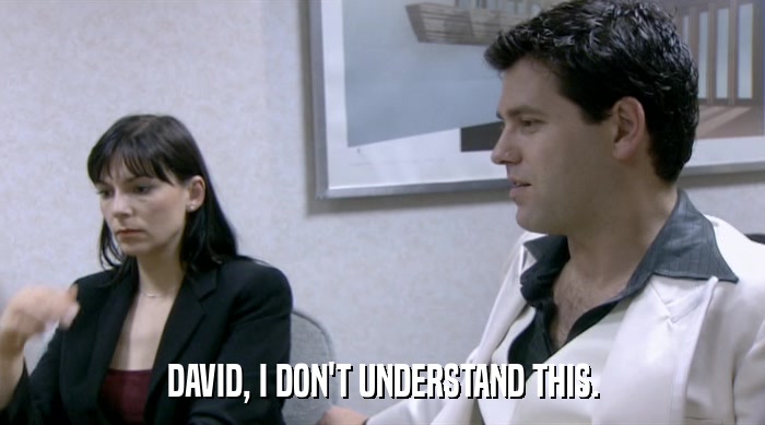 DAVID, I DON'T UNDERSTAND THIS.  