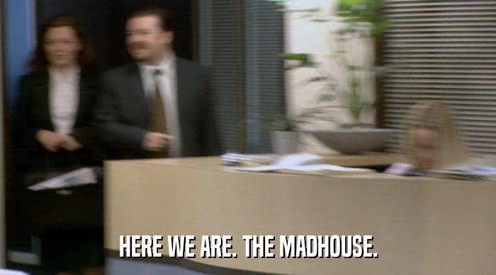 HERE WE ARE. THE MADHOUSE.  