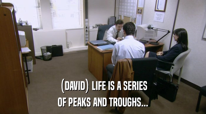 (DAVID) LIFE IS A SERIES OF PEAKS AND TROUGHS... 