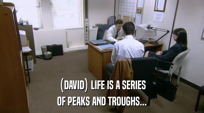 (DAVID) LIFE IS A SERIES OF PEAKS AND TROUGHS... 