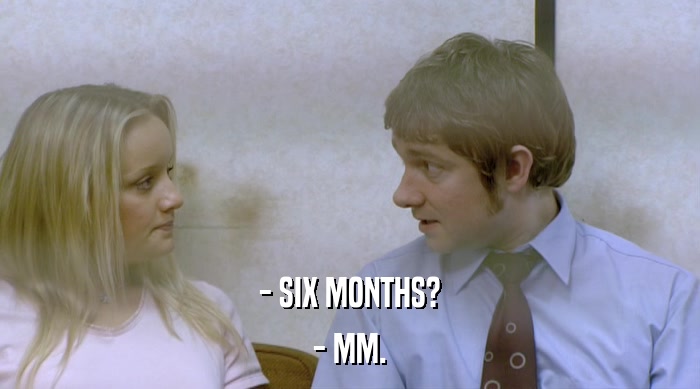 - SIX MONTHS?
 - MM. 