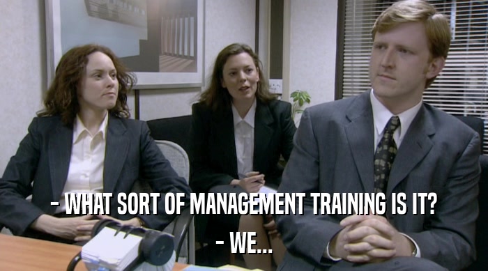 - WHAT SORT OF MANAGEMENT TRAINING IS IT? - WE... 