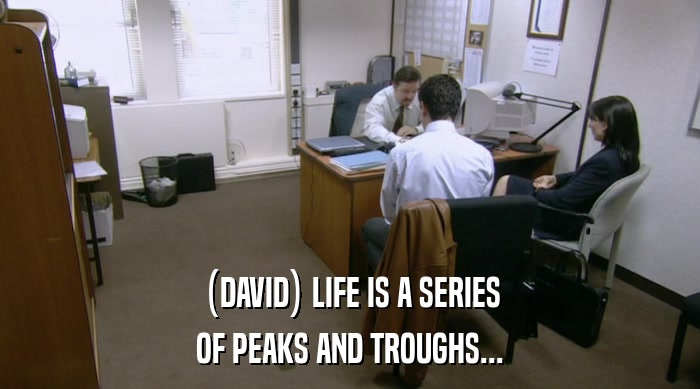 (DAVID) LIFE IS A SERIES OF PEAKS AND TROUGHS... 