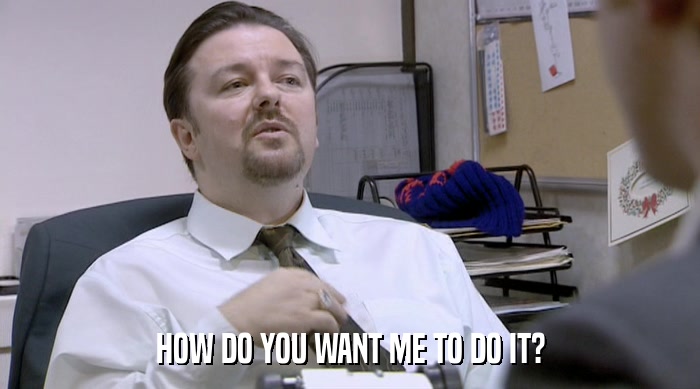 HOW DO YOU WANT ME TO DO IT?  