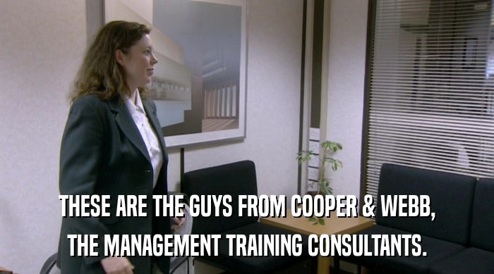 THESE ARE THE GUYS FROM COOPER & WEBB,
 THE MANAGEMENT TRAINING CONSULTANTS. 