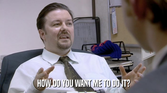 HOW DO YOU WANT ME TO DO IT?  