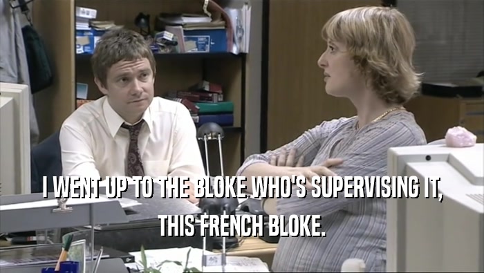 I WENT UP TO THE BLOKE WHO'S SUPERVISING IT, THIS FRENCH BLOKE. 