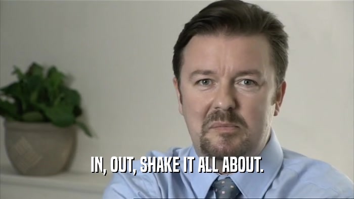 IN, OUT, SHAKE IT ALL ABOUT.  