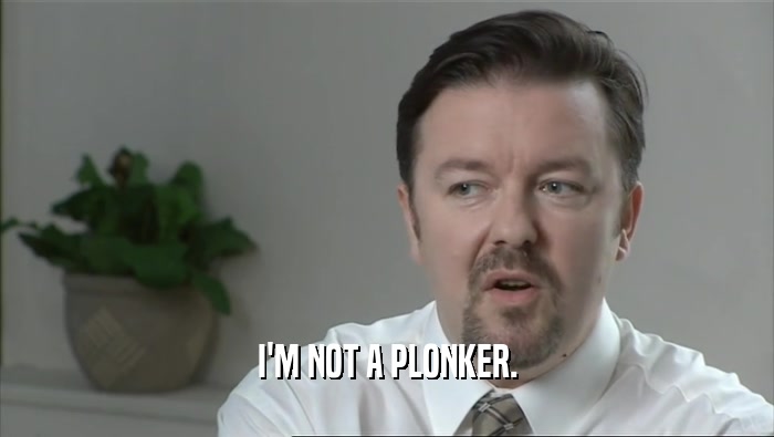 I'M NOT A PLONKER.  