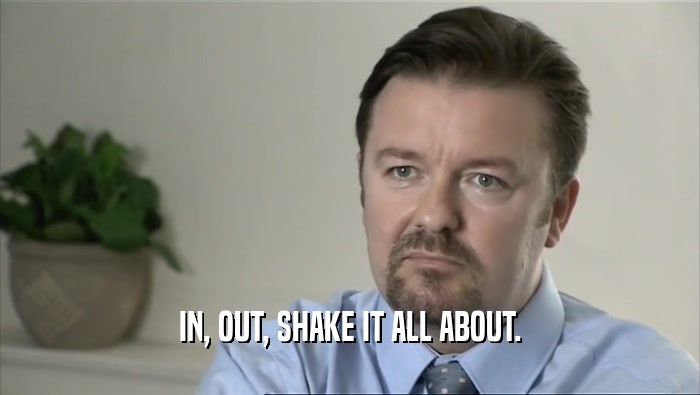 IN, OUT, SHAKE IT ALL ABOUT.  
