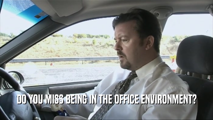 DO YOU MISS BEING IN THE OFFICE ENVIRONMENT?  