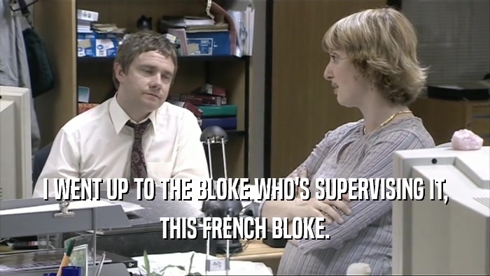 I WENT UP TO THE BLOKE WHO'S SUPERVISING IT, THIS FRENCH BLOKE. 