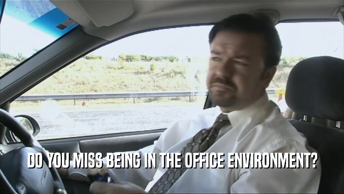 DO YOU MISS BEING IN THE OFFICE ENVIRONMENT?  