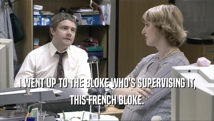 I WENT UP TO THE BLOKE WHO'S SUPERVISING IT, THIS FRENCH BLOKE. 