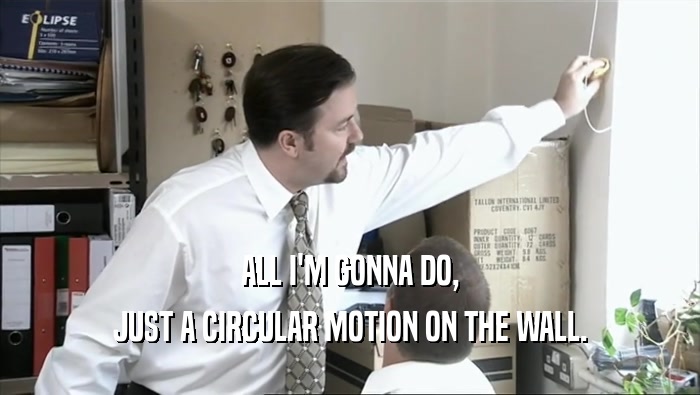 ALL I'M GONNA DO,
 JUST A CIRCULAR MOTION ON THE WALL.
 