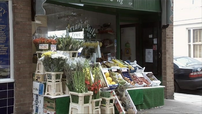 HERE WE ARE. CAUGHT ME IN ME LOCAL FRUIT-AND-VEG EMPORIUM. 