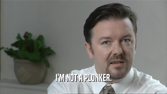 I'M NOT A PLONKER.  