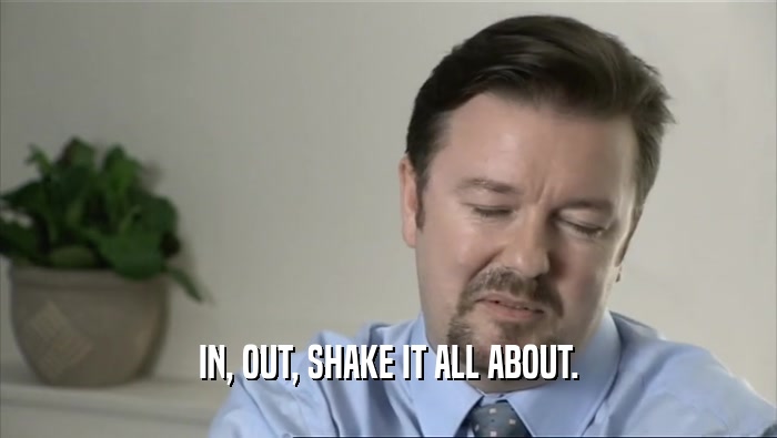 IN, OUT, SHAKE IT ALL ABOUT.  