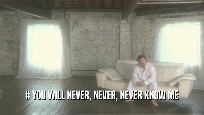 # YOU WILL NEVER, NEVER, NEVER KNOW ME  