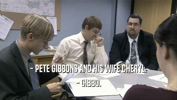- PETE GIBBONS AND HIS WIFE CHERYL. - GIBBO. 
