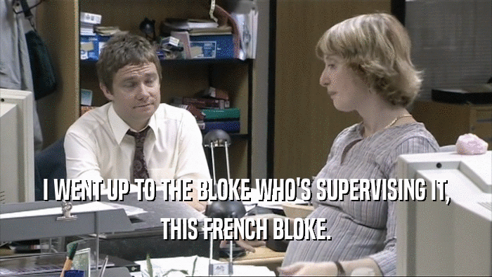 I WENT UP TO THE BLOKE WHO'S SUPERVISING IT, THIS FRENCH BLOKE. 