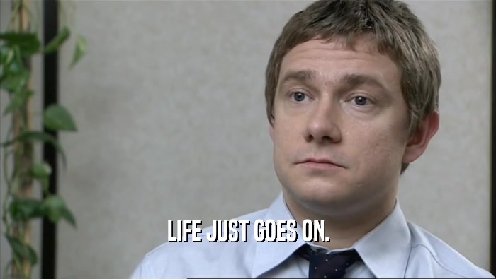 LIFE JUST GOES ON.  