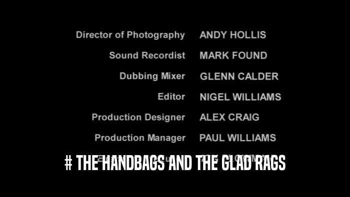 # THE HANDBAGS AND THE GLAD RAGS  