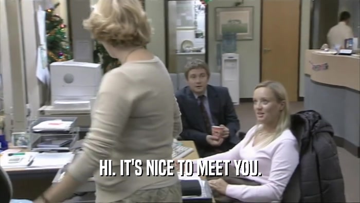 HI. IT'S NICE TO MEET YOU.  