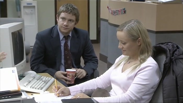 HE'S TALKING TO HER FOR ABOUT TEN MINUTES.  