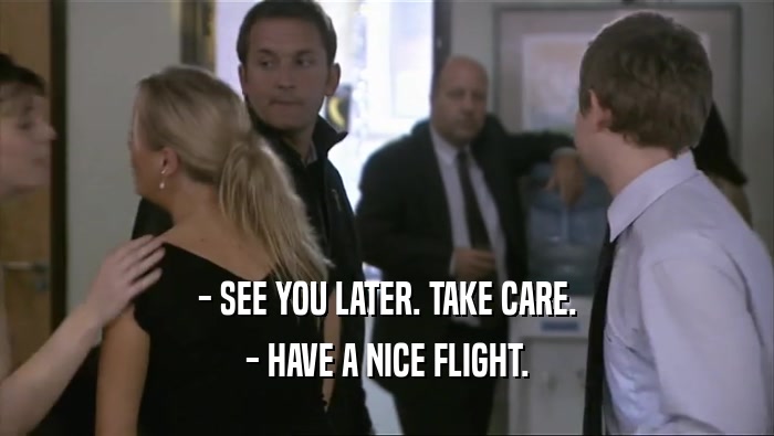 - SEE YOU LATER. TAKE CARE.
 - HAVE A NICE FLIGHT.
 