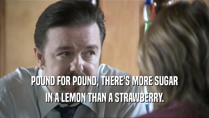 POUND FOR POUND, THERE'S MORE SUGAR IN A LEMON THAN A STRAWBERRY. 