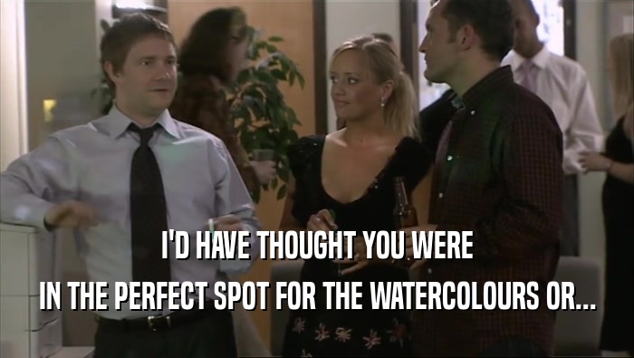 I'D HAVE THOUGHT YOU WERE IN THE PERFECT SPOT FOR THE WATERCOLOURS OR... 
