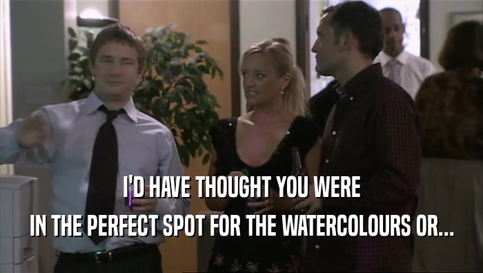 I'D HAVE THOUGHT YOU WERE IN THE PERFECT SPOT FOR THE WATERCOLOURS OR... 